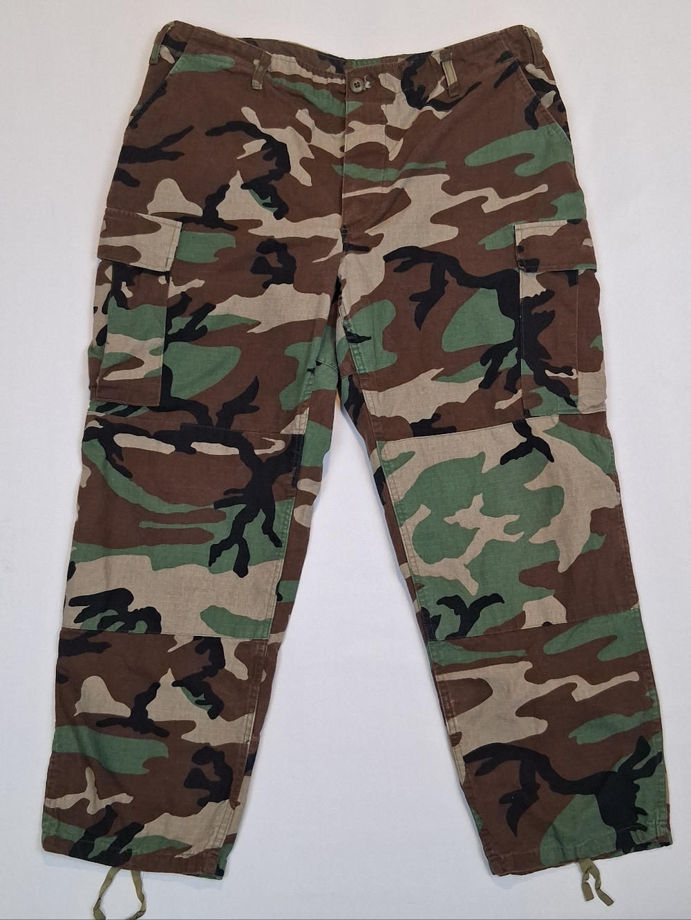 Vtg 90s US Army Mens XLShort Woodland Camo Combat Cargo Pants Waist 41-37×Ins28"